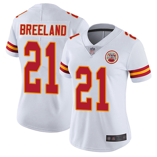 Women Kansas City Chiefs #21 Breeland Bashaud White Vapor Untouchable Limited Player Football Nike NFL Jersey